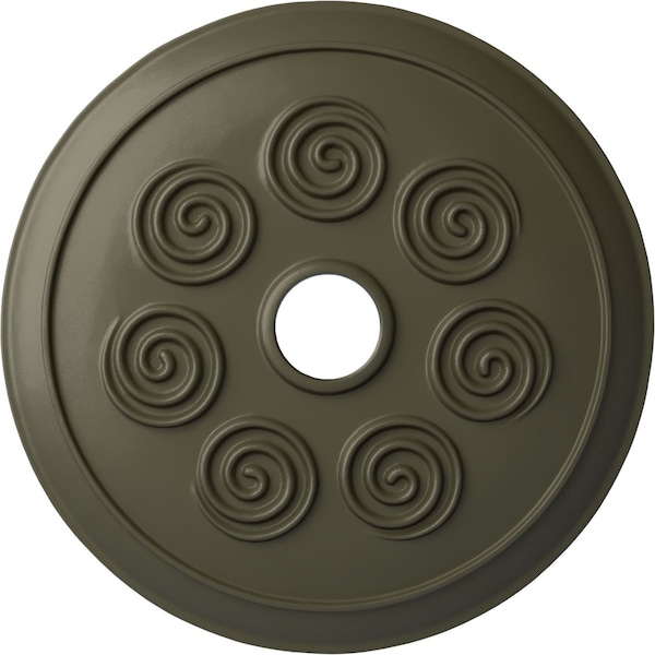 Ekena Millwork Spiral Ceiling Medallion (Fits Canopies up to 4"), Hand-Painted Witch Hazel, 25 1/4"OD x 4"ID x 2"P CM25SPWHF - main